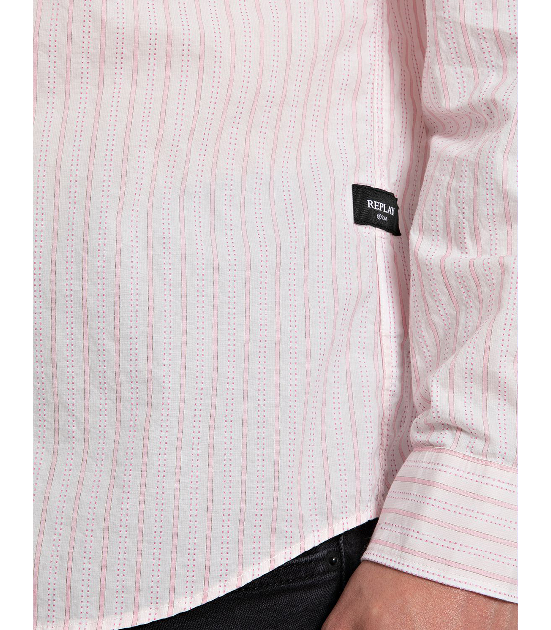 ストライプドビーコットンシャツ 詳細画像 ペールピンク 4